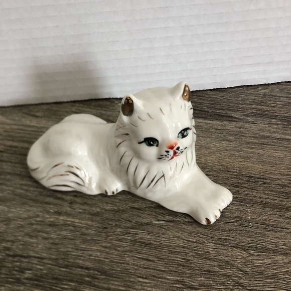 Vtg Porcelain Hand Painted Persian Cat - Picture 12 of 12